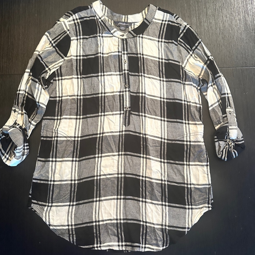 Eddie Bauer Monochrome Plaid Tunic